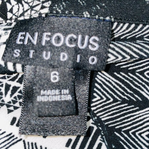 En Focus Studio Black White Patchwork Belted Collared Dress 6 - Picture 5 of 5